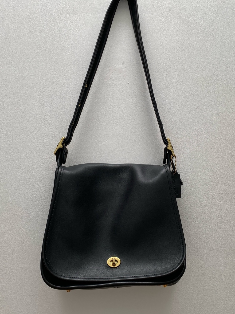 COACH - Rare Vintage Stewardess #9525 Black Leather Bag